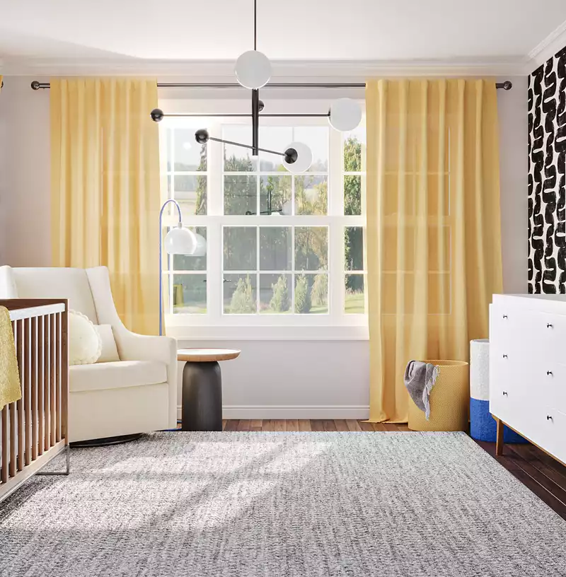 Modern, Eclectic, Midcentury Modern Nursery Design by Havenly Interior Designer Tracy