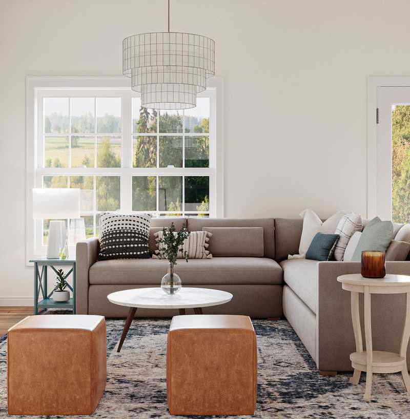Farmhouse Living Room Design by Havenly Interior Designer Maura