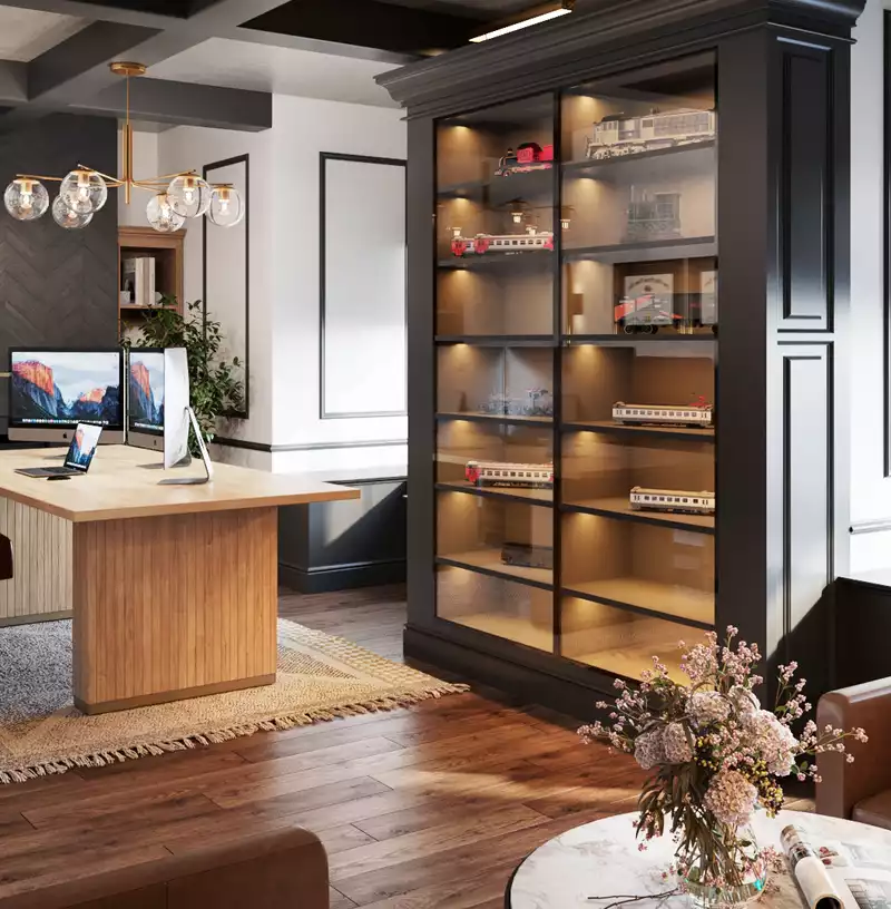Modern, Industrial, Rustic Office Design by Havenly Interior Designer Ebonee