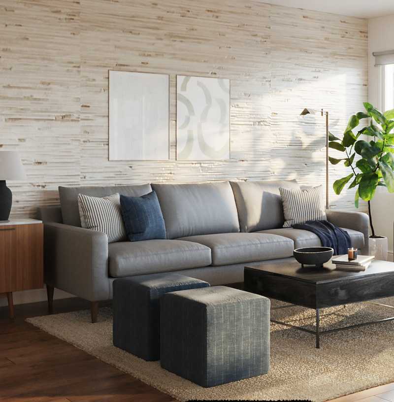 Modern, Industrial Living Room Design by Havenly Interior Designer Florencia
