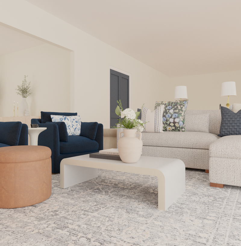 Classic, Coastal, Rustic Living Room Design by Havenly Interior Designer Alyssa