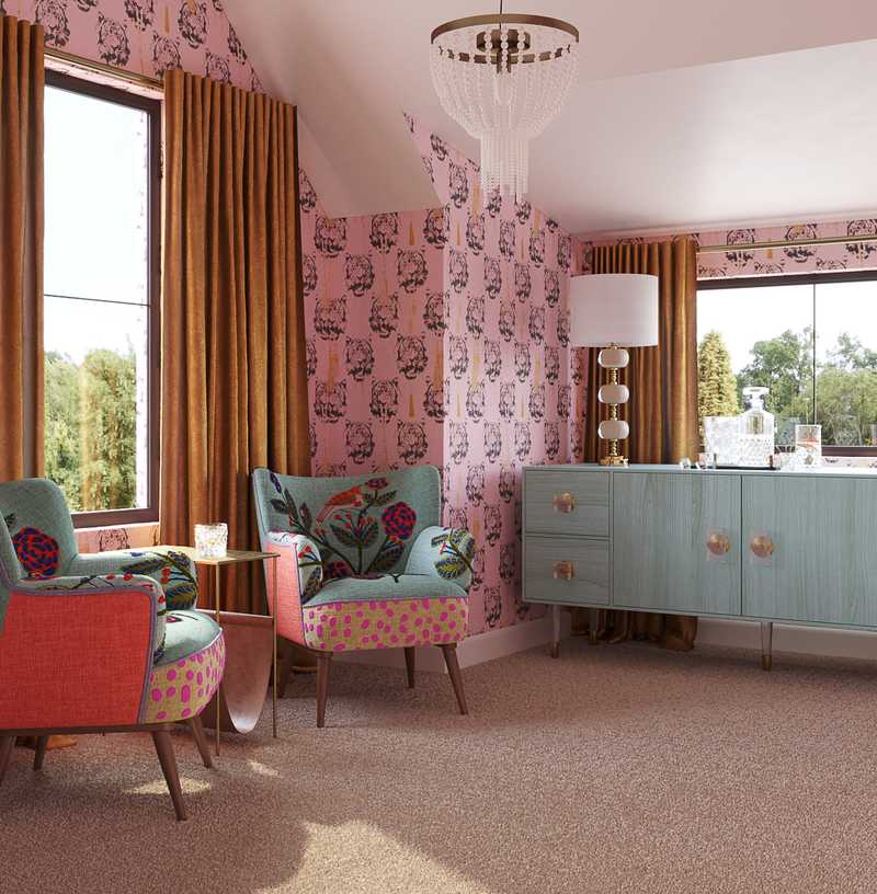 Modern, Eclectic, Glam Office Design by Havenly Interior Designer Marisa