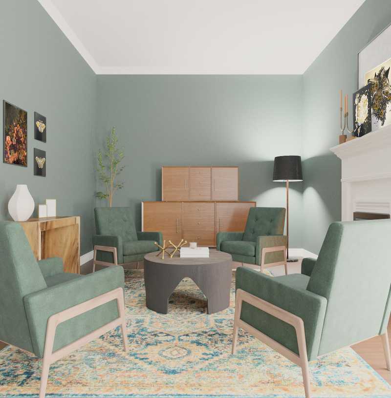 Bohemian, Midcentury Modern Dining Room Design by Havenly Interior Designer Briana