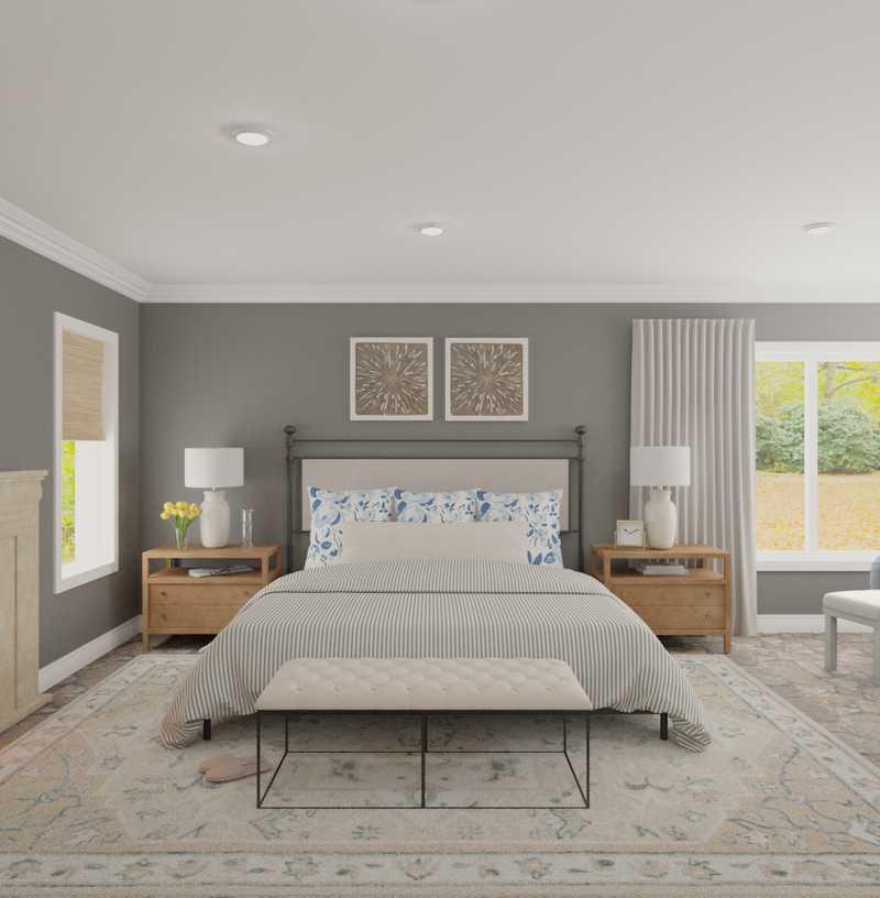 Classic, Coastal, Preppy Bedroom Design by Havenly Interior Designer Toussaint
