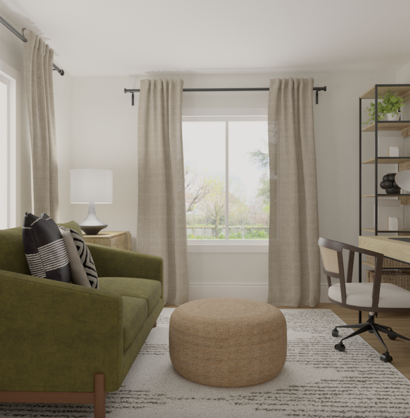 Eclectic, Bohemian, Midcentury Modern Office Design by Havenly Interior Designer Vye