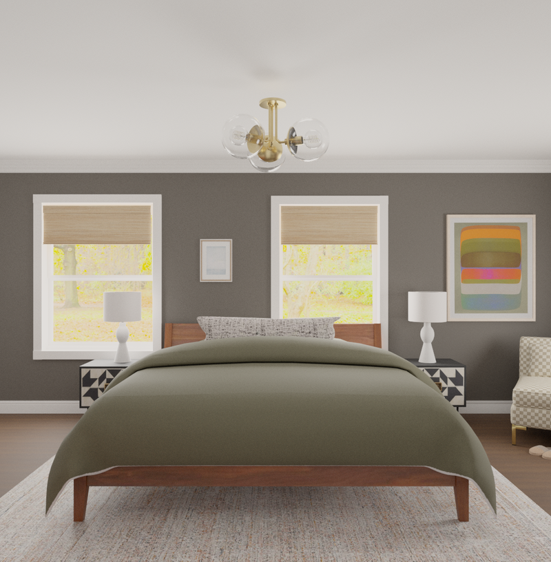 Modern, Eclectic, Transitional, Midcentury Modern Bedroom Design by Havenly Interior Designer Toussaint