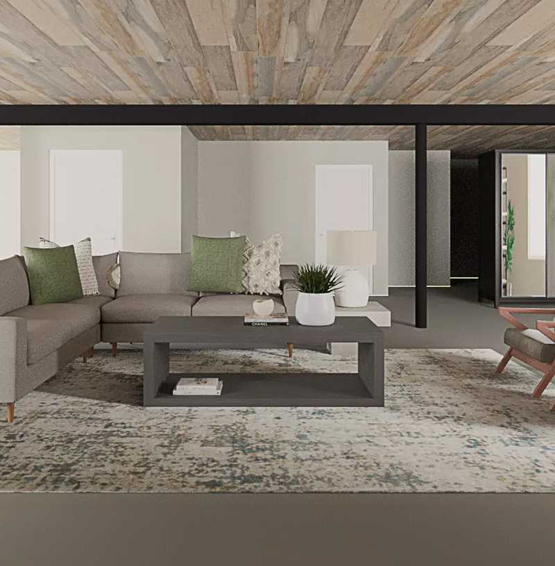 Modern, Industrial Living Room Design by Havenly Interior Designer Fendy