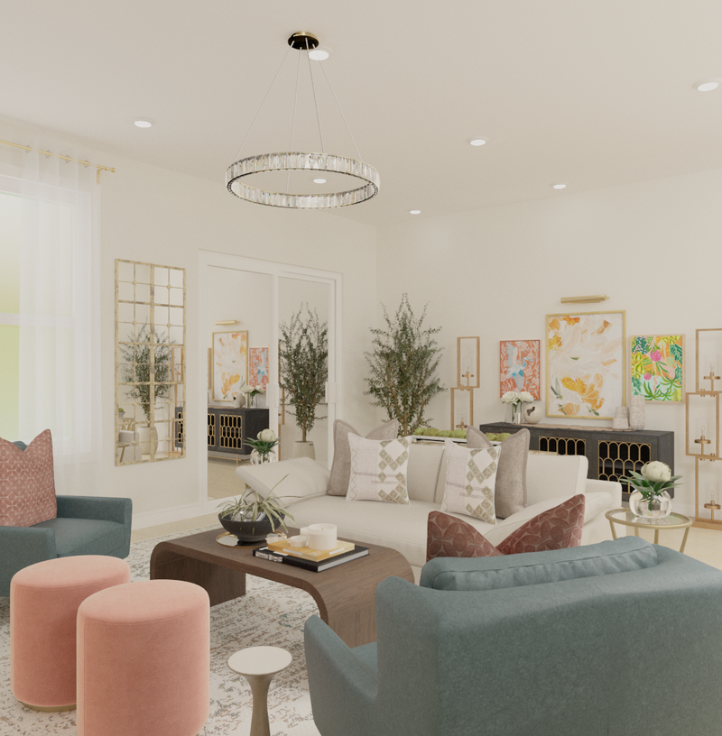 Contemporary, Modern, Glam Living Room Design by Havenly Interior Designer Cherish-Joie