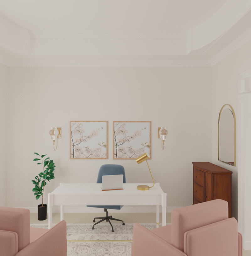 Glam, Traditional Office Design by Havenly Interior Designer Legacy