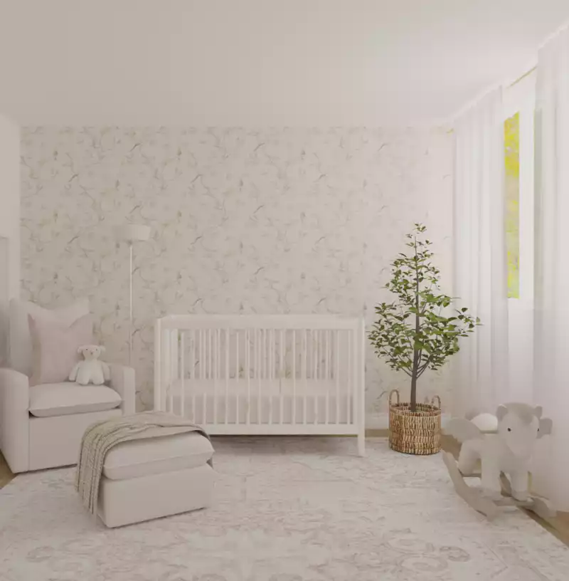 Bohemian, Rustic, Transitional, Scandinavian Nursery Design by Havenly Interior Designer Tara