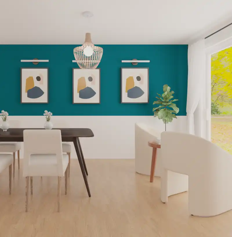 Modern, Eclectic, Transitional Dining Room Design by Havenly Interior Designer Jimena