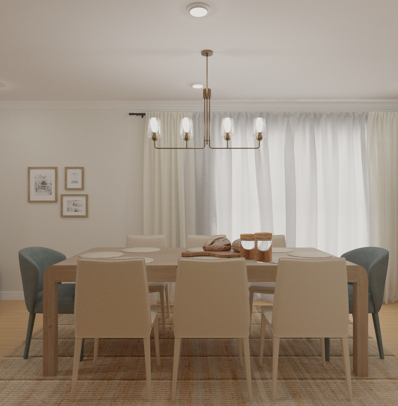 Contemporary, Coastal, Midcentury Modern Dining Room Design by Havenly Interior Designer Kait