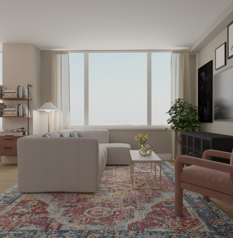 Modern, Eclectic, Traditional Living Room Design by Havenly Interior Designer Vye