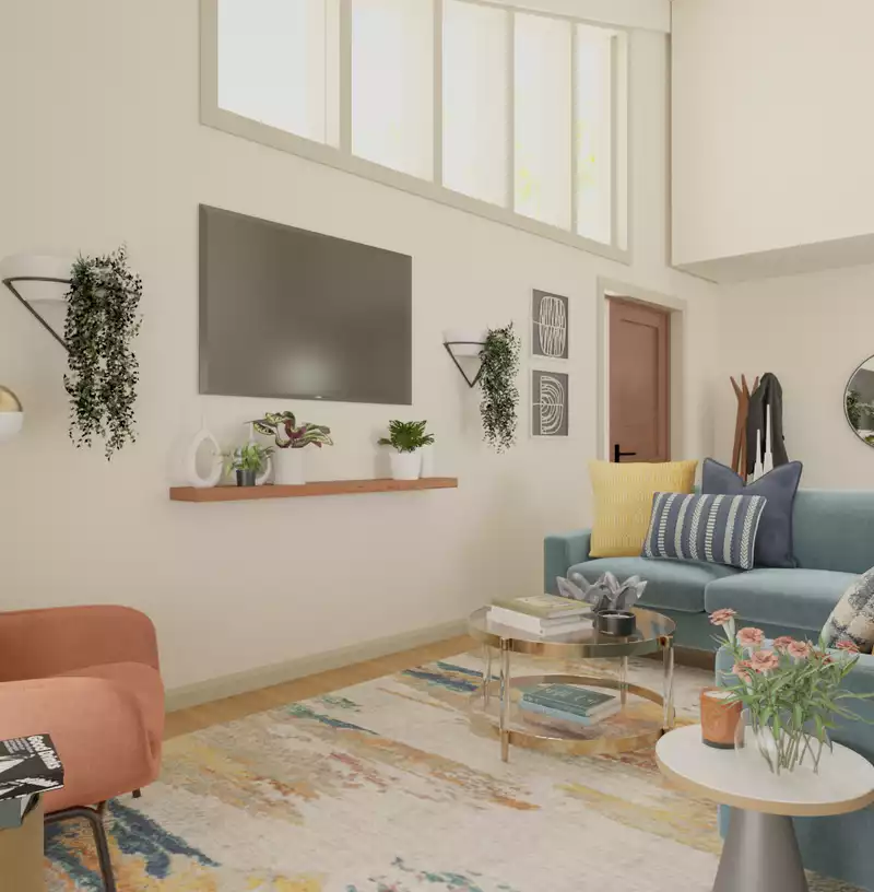Contemporary, Modern, Eclectic, Glam Living Room Design by Havenly Interior Designer Katie