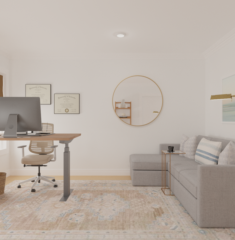 Contemporary, Transitional Office Design by Havenly Interior Designer Ashley
