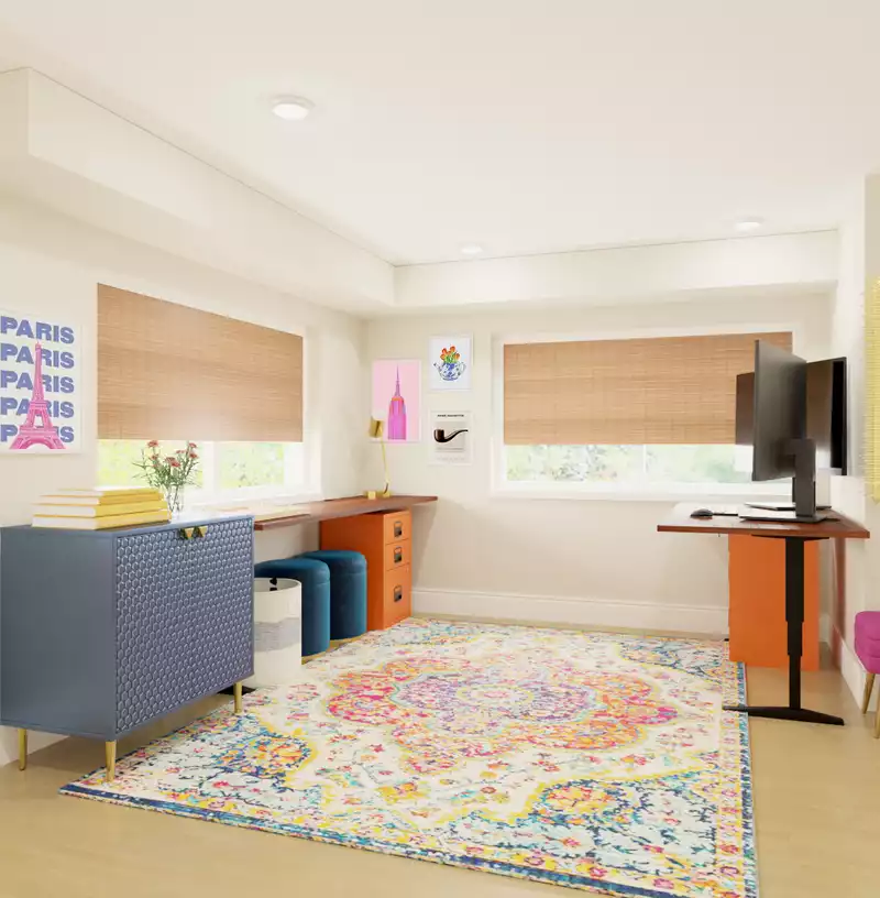 Modern, Eclectic, Glam Office Design by Havenly Interior Designer Katerina
