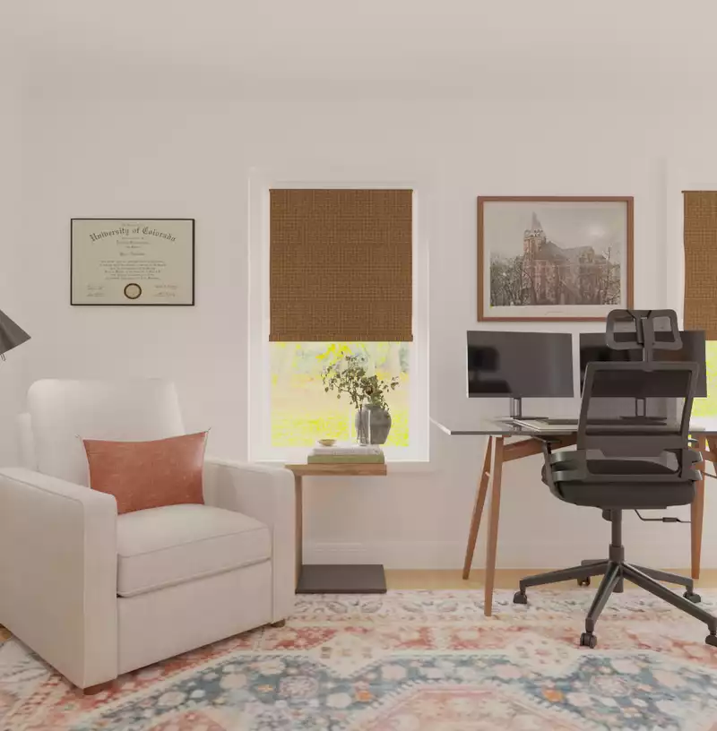 Contemporary, Modern, Transitional, Library Office Design by Havenly Interior Designer Ashley