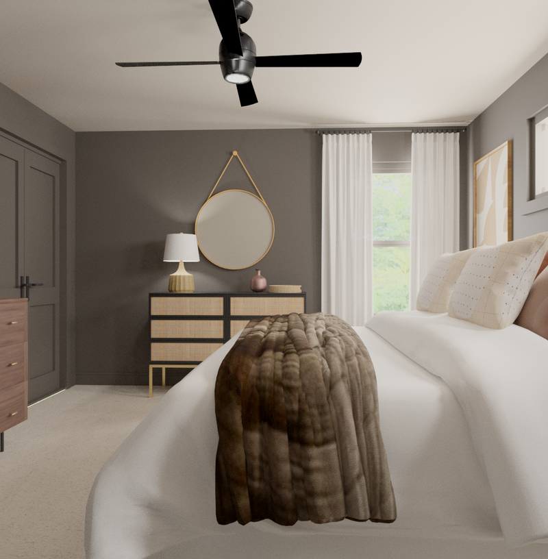 Modern, Eclectic, Midcentury Modern Bedroom Design by Havenly Interior Designer Alix