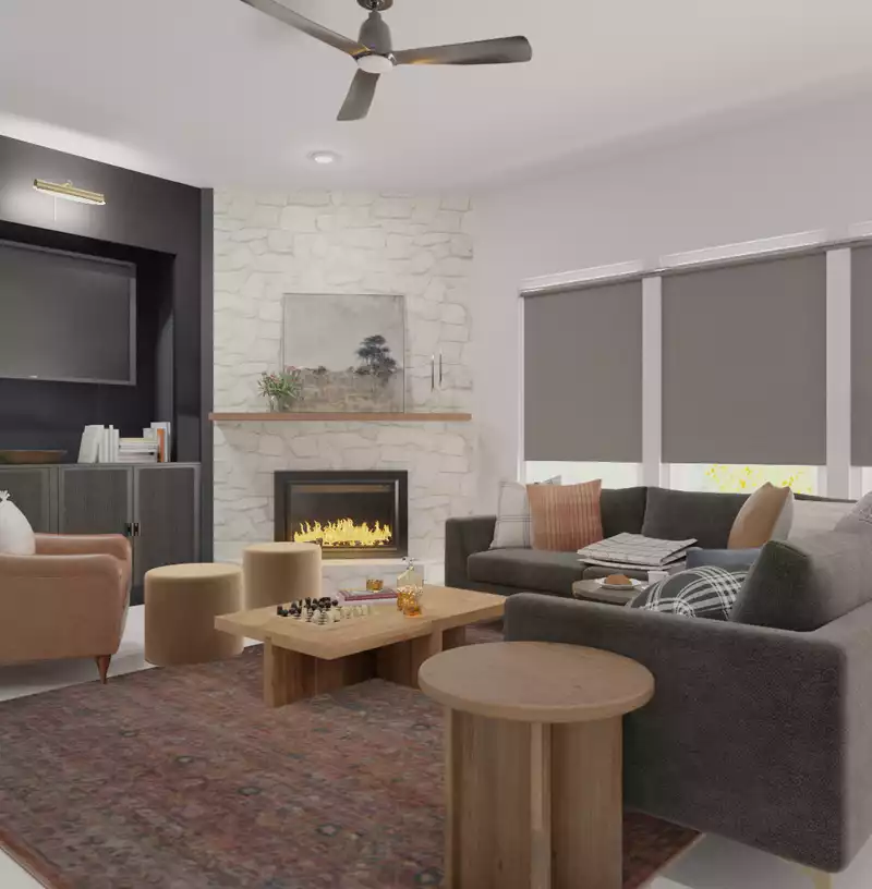 Farmhouse, Rustic, Transitional, Country Living Room Design by Havenly Interior Designer Kait