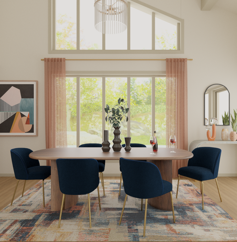 Contemporary, Modern, Eclectic, Glam Dining Room Design by Havenly Interior Designer Katie