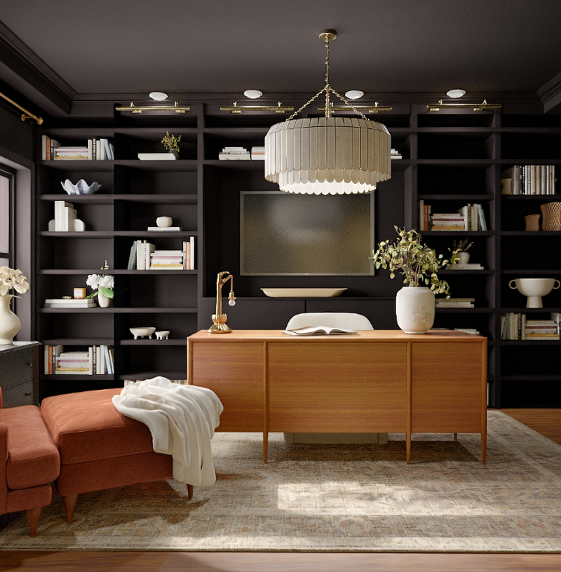 Classic, Library, Vintage Office Design by Havenly Interior Designer Alyssa