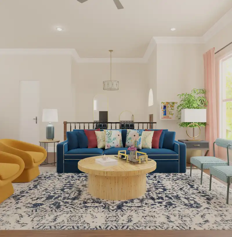 Classic, Eclectic, Bohemian, Traditional, Vintage Living Room Design by Havenly Interior Designer Jamie