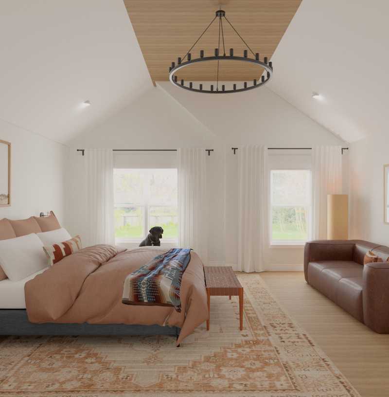 Modern, Rustic, Southwest Inspired Bedroom Design by Havenly Interior Designer Toussaint
