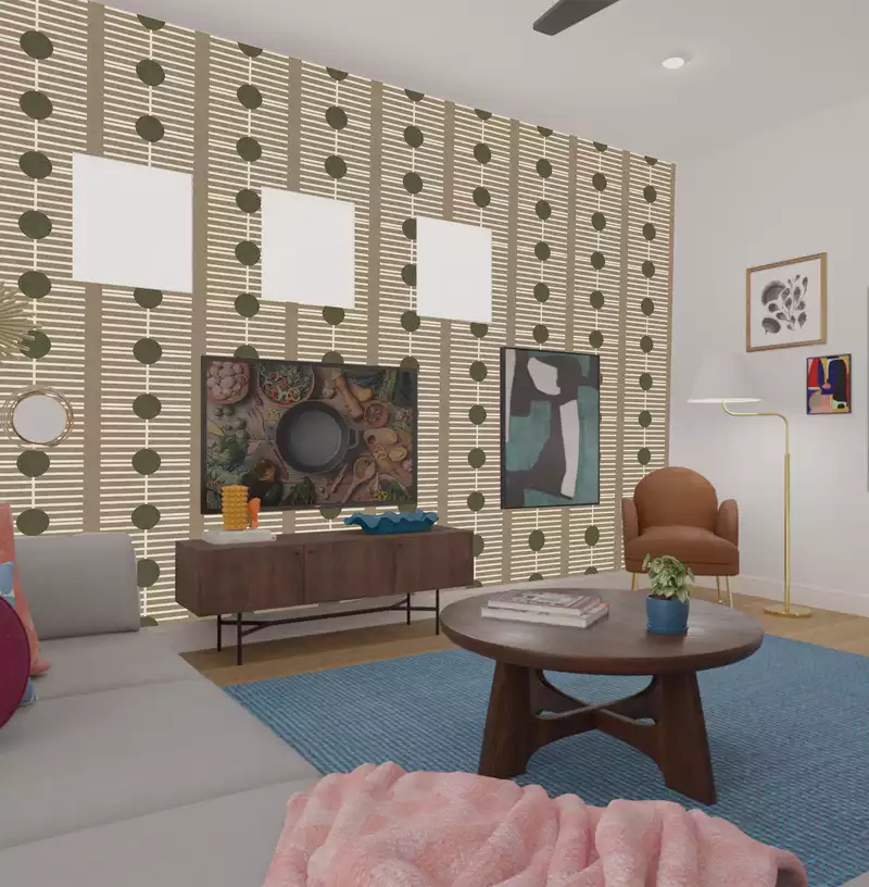 Modern, Eclectic, Midcentury Modern Living Room Design by Havenly Interior Designer Jamie