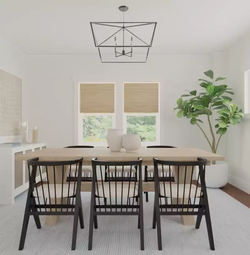 Coastal, Transitional Dining Room Design by Havenly Interior Designer Toussaint