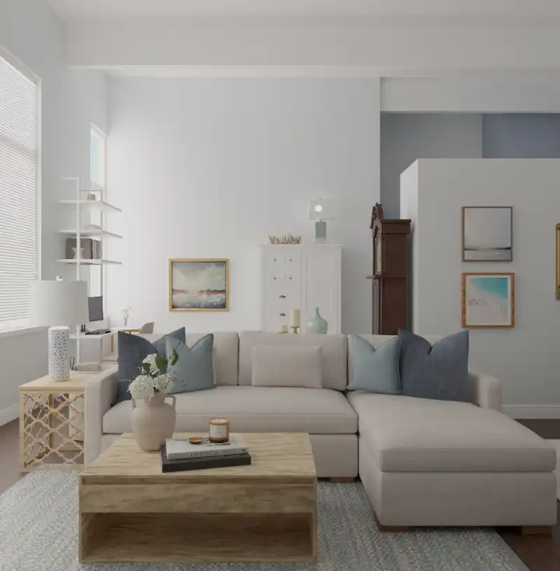 Contemporary, Modern, Coastal, Traditional Living Room Design by Havenly Interior Designer James