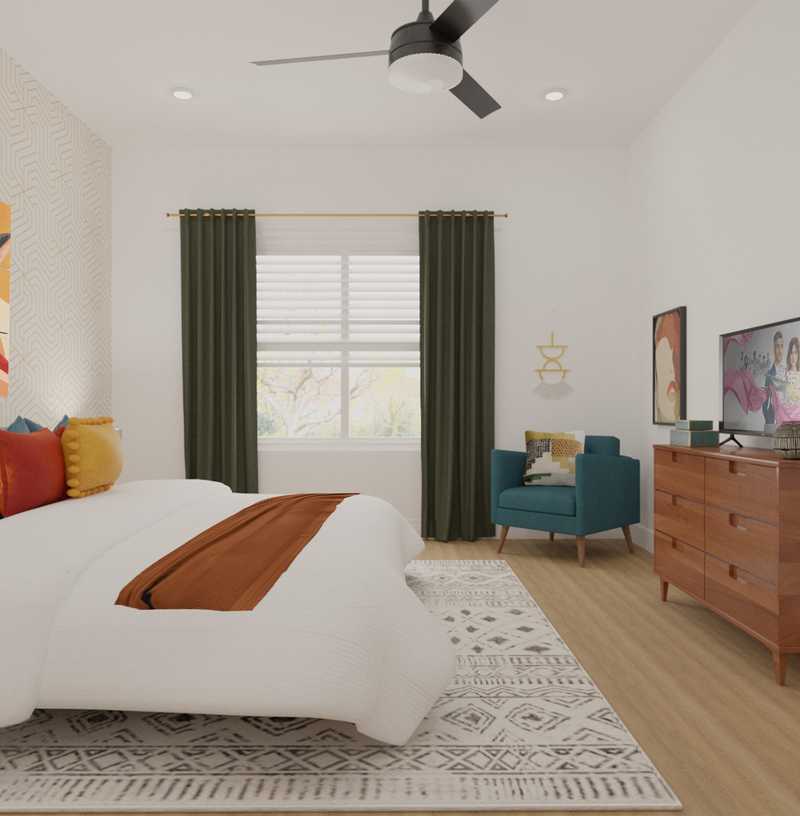Eclectic, Midcentury Modern Bedroom Design by Havenly Interior Designer Jamie