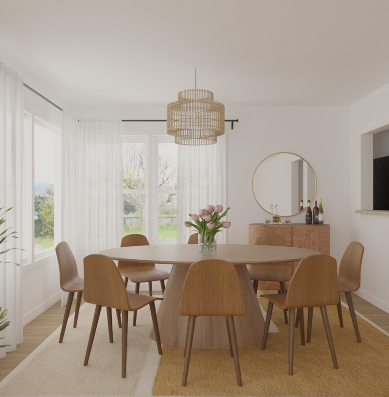 Eclectic, Bohemian, Midcentury Modern Dining Room Design by Havenly Interior Designer Tara