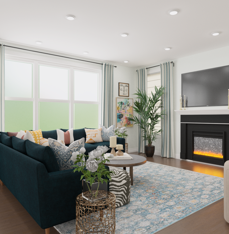 Eclectic, Bohemian, Global Living Room Design by Havenly Interior Designer Cherish-Joie
