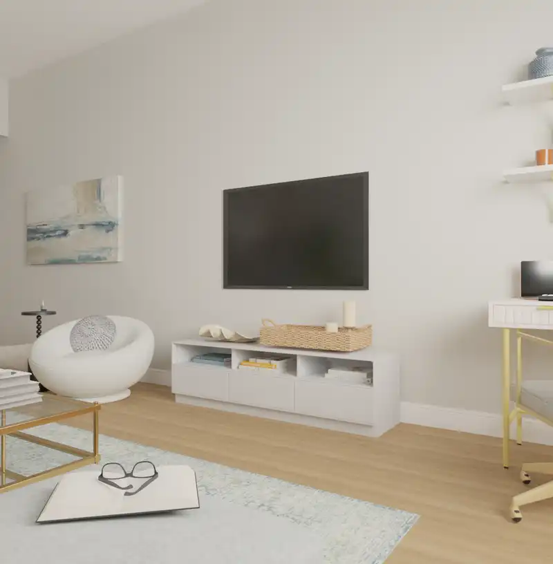 Modern, Bohemian, Scandinavian Living Room Design by Havenly Interior Designer James