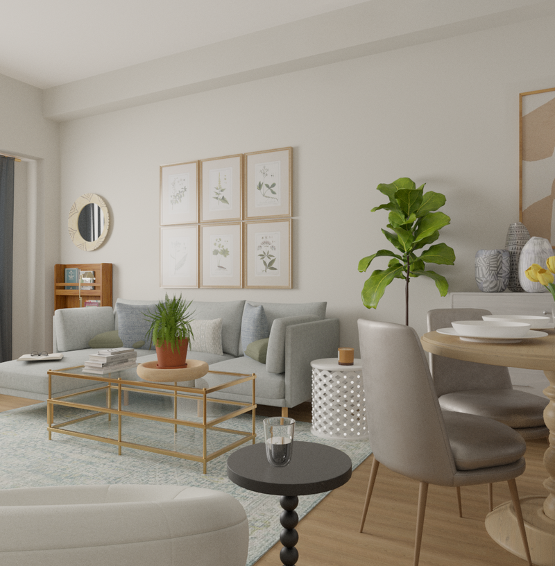 Modern, Bohemian, Scandinavian Living Room Design by Havenly Interior Designer James