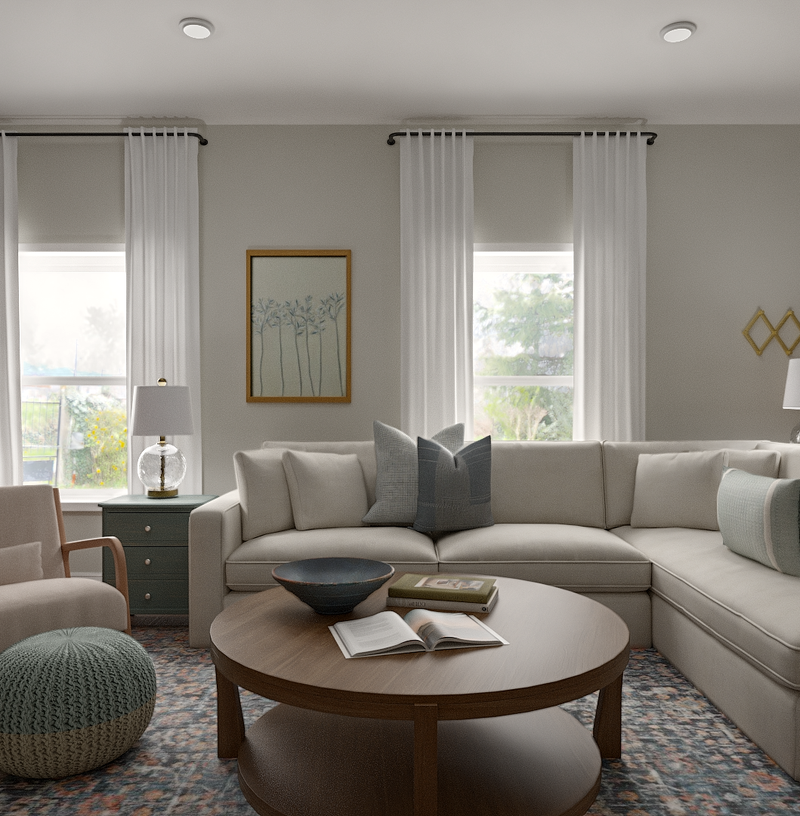 Farmhouse Living Room Design by Havenly Interior Designer Alyssa