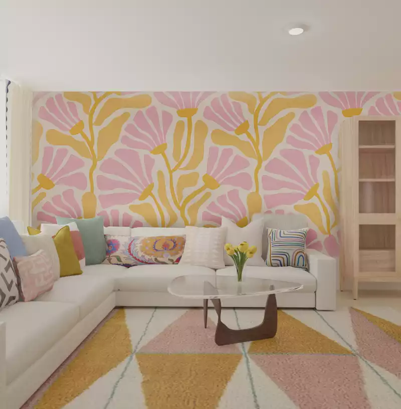 Contemporary, Modern, Bohemian, Inspired Modern, Contemporary Luxe Living Room Design by Havenly Interior Designer Andrew