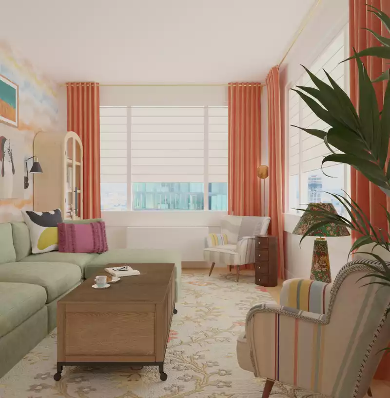 Eclectic, Bohemian, Global, Artful Eclectic Living Room Design by Havenly Interior Designer Andrew