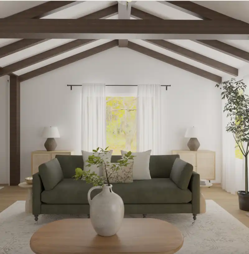 Transitional, Warm Transitional Living Room Design by Havenly Interior Designer Tara