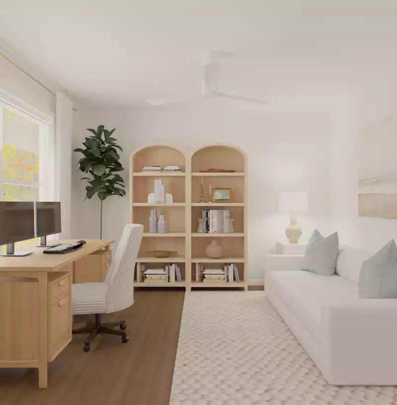 Classic, Coastal, Transitional Office Design by Havenly Interior Designer Toussaint