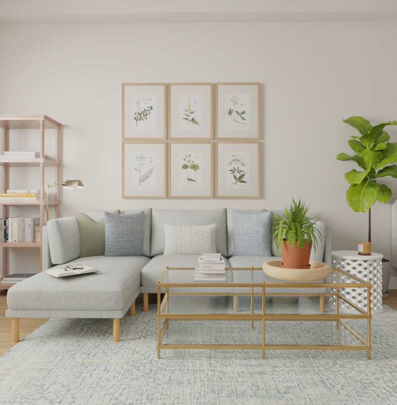 Modern, Bohemian, Scandinavian Living Room Design by Havenly Interior Designer James