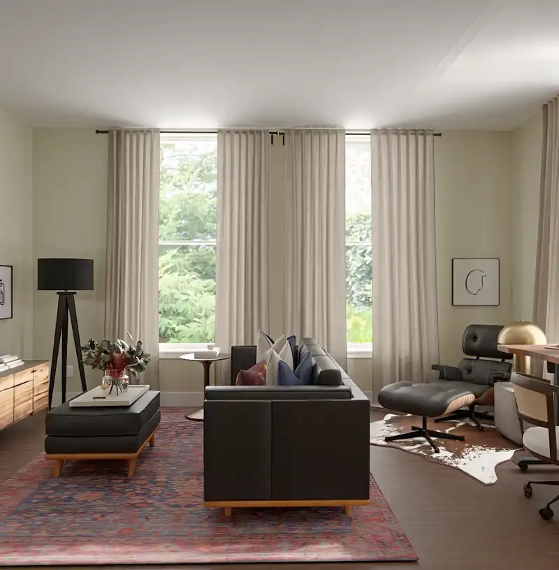 Modern, Glam, Industrial Living Room Design by Havenly Interior Designer Florencia