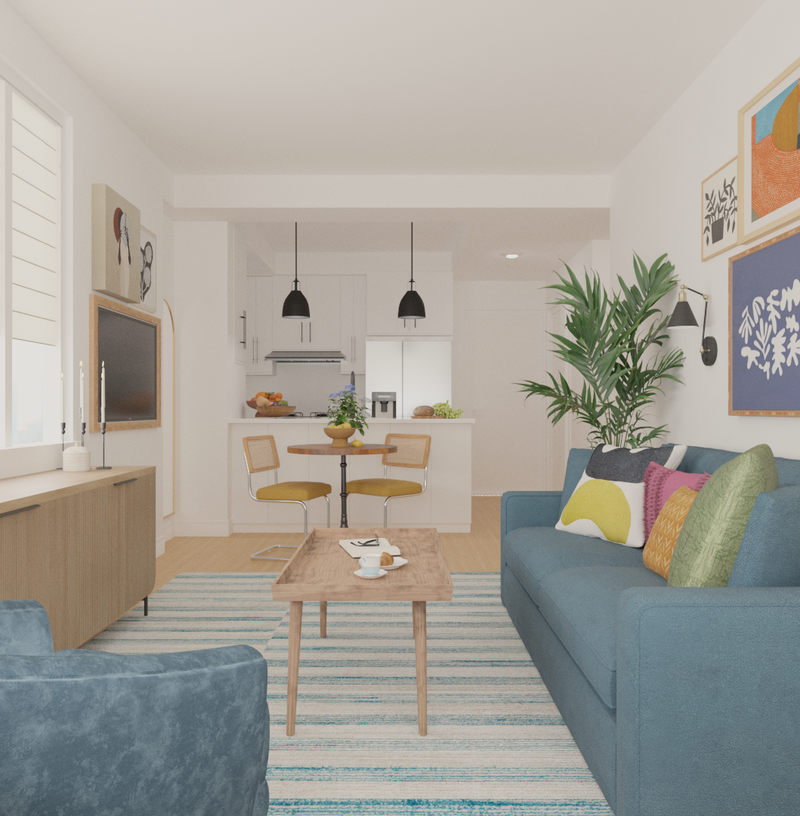 Eclectic, Bohemian, Global, Artful Eclectic Living Room Design by Havenly Interior Designer Andrew