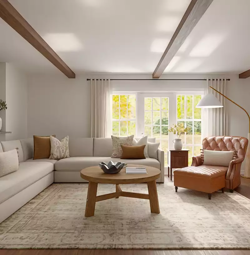 Classic, Rustic, Organic Modern, Warm Transitional, Modern Cottage Living Room Design by Havenly Interior Designer Alyssa