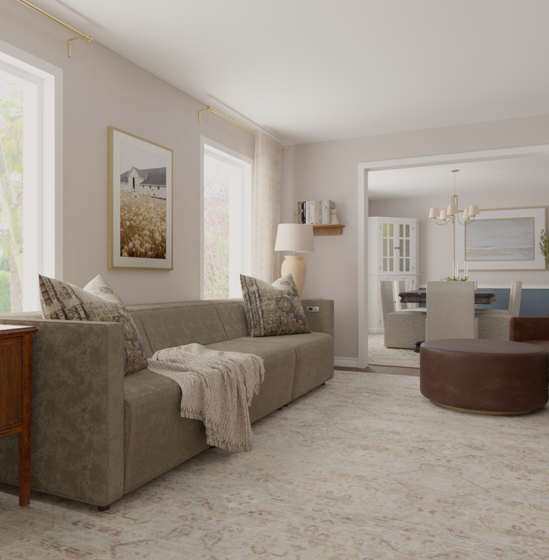 Modern, Classic, Coastal, Transitional Living Room Design by Havenly Interior Designer Toussaint