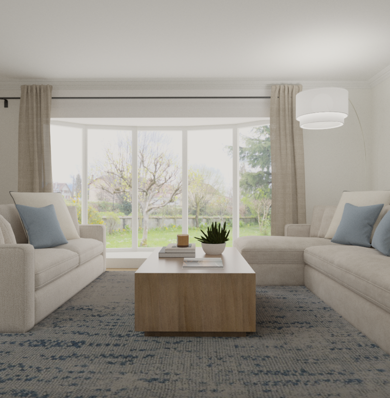 Modern, Coastal, Transitional, Midcentury Modern Living Room Design by Havenly Interior Designer Vye