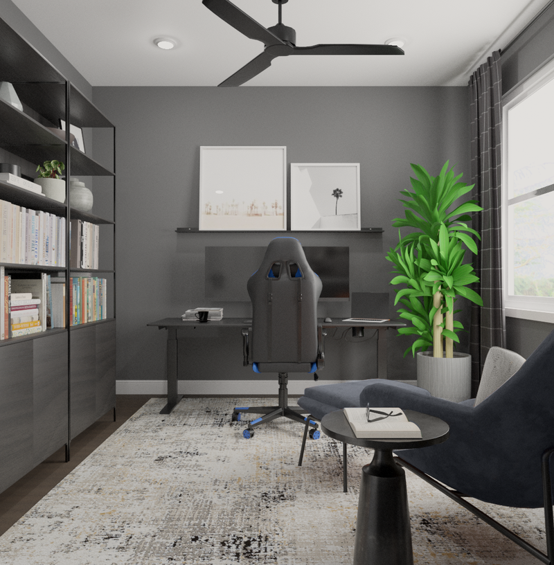 Industrial, Rustic, Minimal Office Design by Havenly Interior Designer Alix