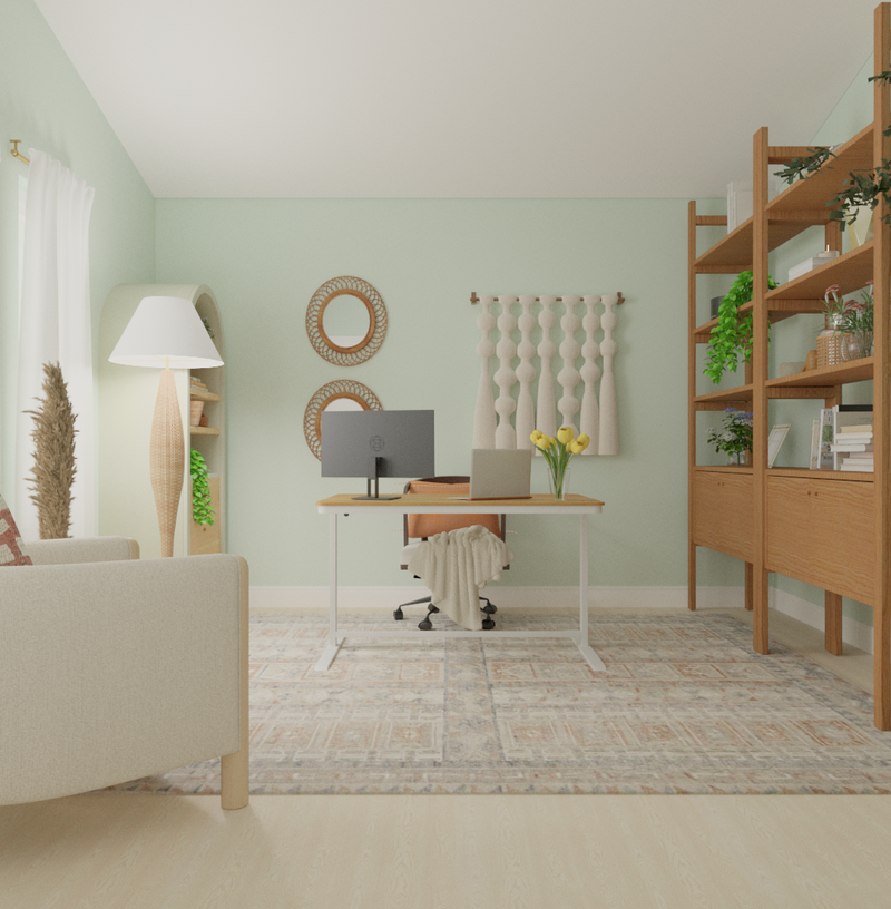 Bohemian, Transitional Office Design by Havenly Interior Designer Kait