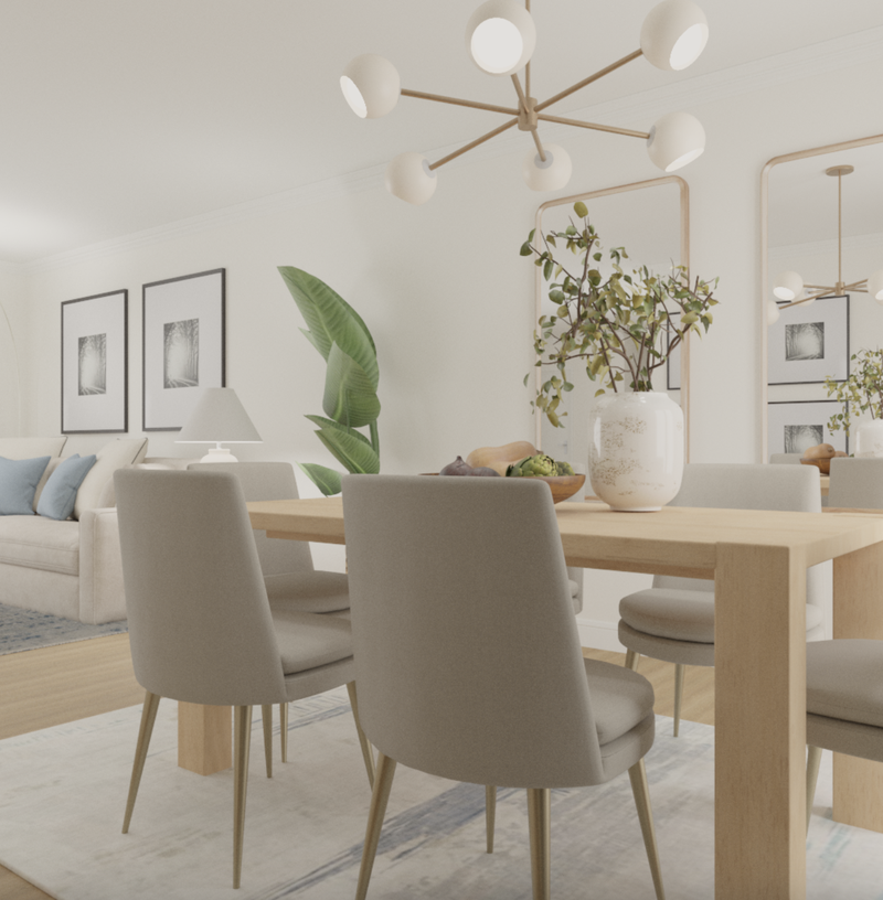 Modern, Coastal, Transitional Dining Room Design by Havenly Interior Designer Vye