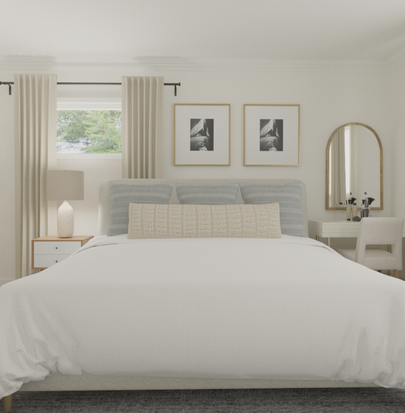 Modern, Transitional, Midcentury Modern Bedroom Design by Havenly Interior Designer Vye
